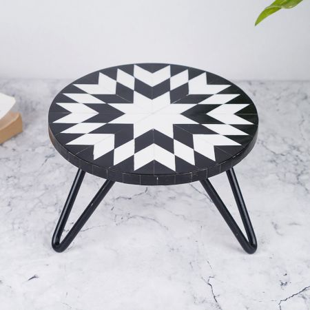 Black and White Cake Stand for Pastry, Fruit or Cakes
